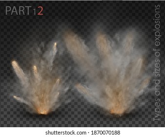 fog and smoke explosion isolated on transparent background
