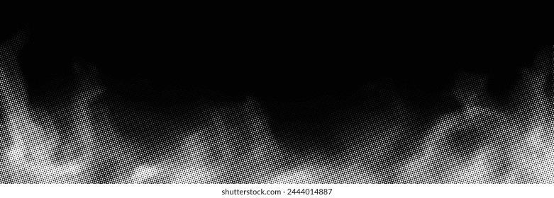 Niebla, fondo de puntos de semitonos de humo, efecto de punto de desvanecimiento, diseño de Vector
