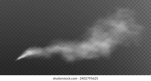 Fog or smoke insulated transparent special effect. White vector background of cloudiness, fog or smog. Vector illustration