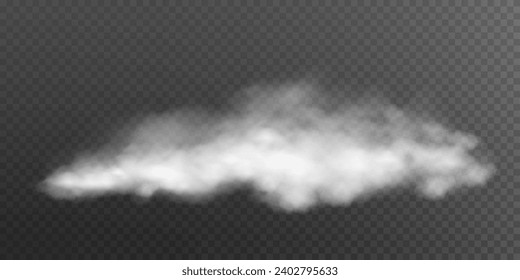 Efecto especial transparente de niebla o humo aislado. Fondo vectorial blanco de turbidez, niebla o esmog. Ilustración del vector