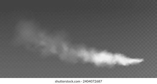 Fog or smoke insulated transparent special effect. White vector background of cloudiness, fog or smog. Vector illustration	