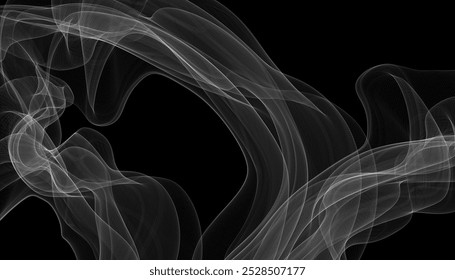 Fog or smoke isolated on black background. White vector smoke, cloudiness, fog or smog background. special overlay effect vector. Smoke isolated on black background,smoke, fog, gas, cigarette, air