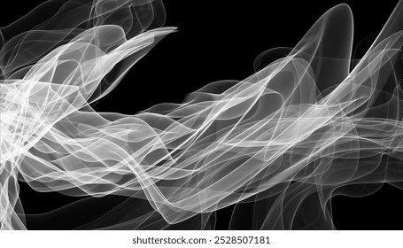 Fog or smoke isolated on black background. White vector smoke, cloudiness, fog or smog background. special overlay effect vector. Smoke isolated on black background,smoke, fog, gas, cigarette, air