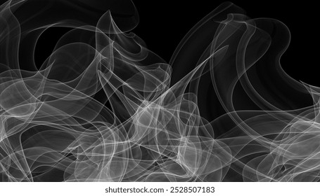 Fog or smoke isolated on black background. White vector smoke, cloudiness, fog or smog background. special overlay effect vector. Smoke isolated on black background,smoke, fog, gas, cigarette, air