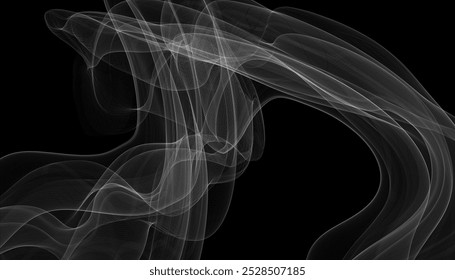 Fog or smoke isolated on black background. White vector smoke, cloudiness, fog or smog background. special overlay effect vector. Smoke isolated on black background,smoke, fog, gas, cigarette, air