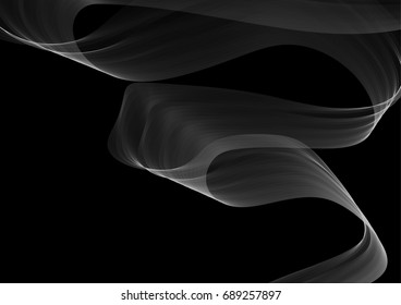 Fog or smoke isolated on black. Vector transparent mist or smog. Abstract cloudiness background
