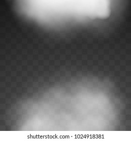 Fog or smoke isolated on transparent background. White cloud. Vector illustration