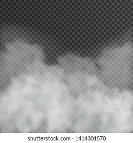 Fog or smoke isolated on transparent background. Vector illustration. Eps 10.