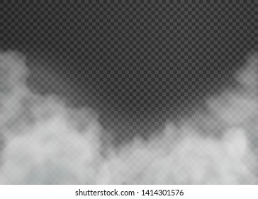 Fog or smoke isolated on transparent background. Vector illustration. Eps 10.