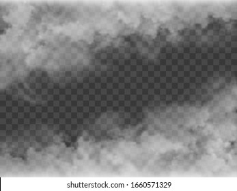 Fog Or Smoke Isolated On Transparent Background. Vector Illustration.