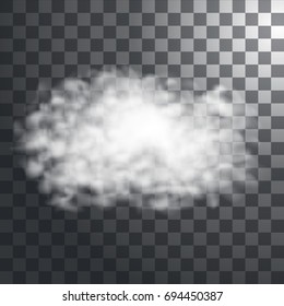 Fog or smoke isolated on transparent background, White clouds. Vector illustration