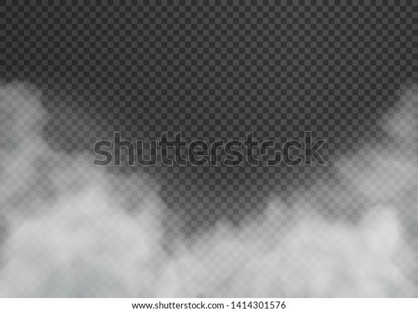 Fog or smoke isolated on transparent background.\
Vector illustration. Eps\
10.