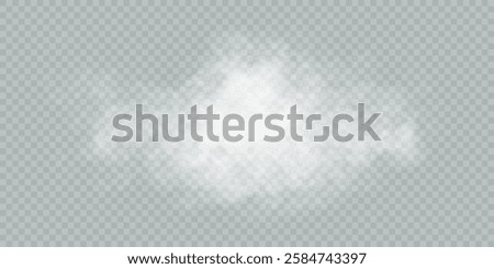 Fog or smoke isolated transparent background. White cloud, fog, smog, dust, steam. Vector 10 EPS