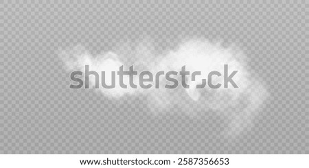 Fog or smoke isolated transparent background. White cloud, fog, smog, dust, steam. Vector 10 EPS	