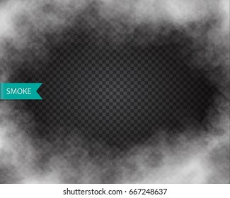 Fog or smoke isolated transparent effect. Mist smog element Vector