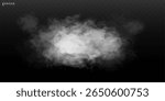 Fog or smoke isolated transparent special effect. White vector cloudiness, mist or smog background. Vector illustration