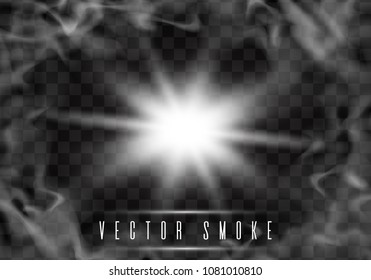 Fog or smoke isolated transparent special effect.Smoke or cloud effect on transparent background. Realistic fog.Vector illustration.