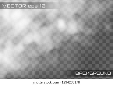 Fog or smoke isolated transparent special effect. Vector realistic smoke on the transparent background. White vector cloudiness, mist or smog background.
