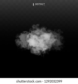 Fog or smoke isolated transparent special effect. Happy Halloween. Halloween composition. White vector cloudiness, mist or smog background. Vector illustration