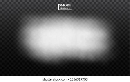 Fog or smoke isolated transparent special effect. Realistic isolated cloud on a dark transparent background. Vector realistic smoke on the transparent background.
