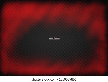 Fog or smoke isolated transparent special effect. Realistic isolated cloud on a dark transparent background. Vector realistic smoke on the transparent background. 