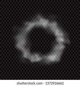 Fog or smoke isolated transparent special effect. White vector cloudiness, mist or smog background. Vector illustration - Vector illustration