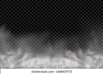 Fog smoke isolated transparent special effect  White vector cloudiness  mist smog background  Vector illustration    Vector illustration
