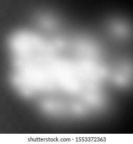 Fog or smoke isolated transparent special effect. Happy Halloween. Halloween composition. White vector cloudiness, mist or smog background. Vector illustration