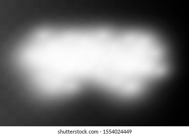 Fog or smoke isolated transparent special effect. Happy Halloween. Halloween composition. White vector cloudiness, mist or smog background. Vector illustration
