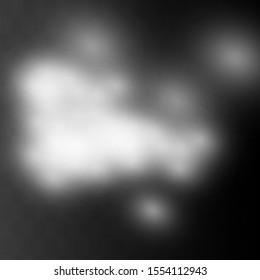 Fog or smoke isolated transparent special effect. Happy Halloween. Halloween composition. White vector cloudiness, mist or smog background. Vector illustration