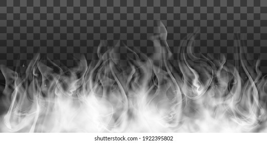 Fog or smoke isolated transparent special effect. White vector cloudiness, mist or smog background. PNG. . Vector illustration