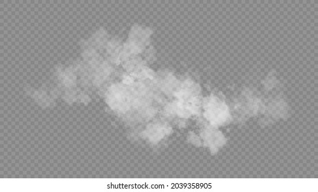 Fog or smoke isolated transparent special effect. White vector cloudiness, mist or smog background. Vector illustration