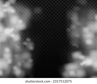 Fog or smoke isolated transparent special effect. White vector cloudines. Fog, smoke, white smog clouds on floor. Isolated realistic vector illustration EPS10