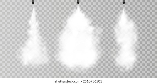 Fog or smoke isolated transparent special effect. White vector cloudiness, mist or smog background. Vector illustration