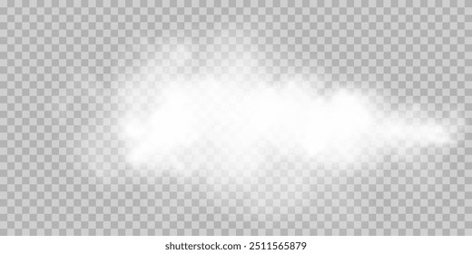 Fog or smoke isolated transparent special effect. White vector cloudiness, mist or smog background. Vector illustration	