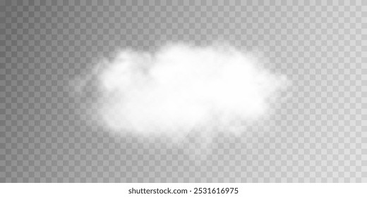 Fog or smoke isolated transparent special effect. White vector cloudiness, mist or smog background. Vector illustration. Set	