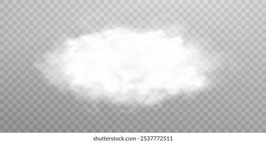 Fog or smoke isolated transparent special effect. White vector cloudiness, mist or smog background. Vector illustration	