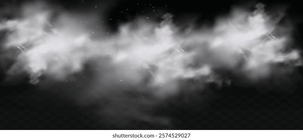 Fog or smoke isolated transparent special effect of background. vector design of smog