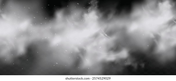 Fog or smoke isolated transparent special effect of background. vector design of smog
