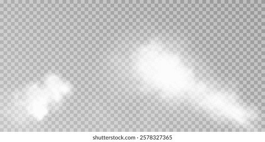 Fog or smoke isolated transparent special effect. White vector cloudiness, mist or smog background. Vector illustration	