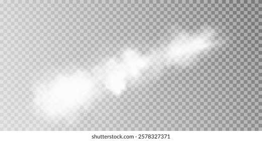 Fog or smoke isolated transparent special effect. White vector cloudiness, mist or smog background. Vector illustration	