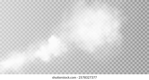 Fog or smoke isolated transparent special effect. White vector cloudiness, mist or smog background. Vector illustration	