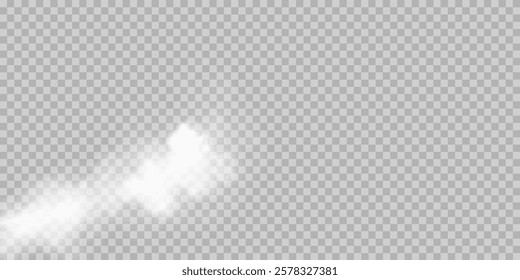 Fog or smoke isolated transparent special effect. White vector cloudiness, mist or smog background. Vector illustration	