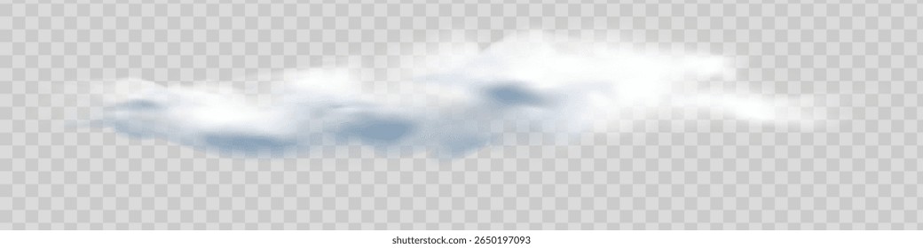 Nevoeiro ou fumaça efeito especial transparente isolado. Vetor branco turvo, névoa ou fundo de neblina. Ilustração vetorial
