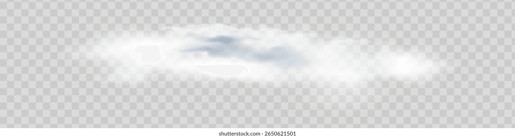Nevoeiro ou fumaça efeito especial transparente isolado. Vetor branco turvo, névoa ou fundo de neblina. Ilustração vetorial