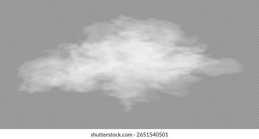 Nevoeiro ou fumaça efeito especial transparente isolado. Vetor branco turvo, névoa ou fundo de neblina. Ilustração vetorial