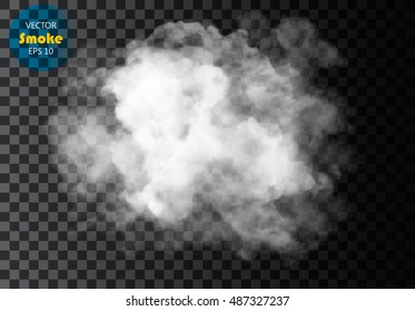Fog or smoke isolated transparent special effect. White vector cloudiness, mist or smog background. Vector illustration - Shutterstock ID 487327237