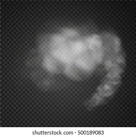 Fog or smoke isolated transparent special effect. White vector cloudiness, Vector illustration
