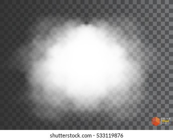 Fog or smoke isolated transparent special effect. White vector cloudiness, mist or smog background. Vector illustration