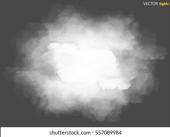 Fog or smoke isolated transparent special effect. White vector cloudiness, mist or smog background. Vector illustration